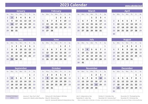 2023 Calendar Week Numbers Printable Calendar 2023