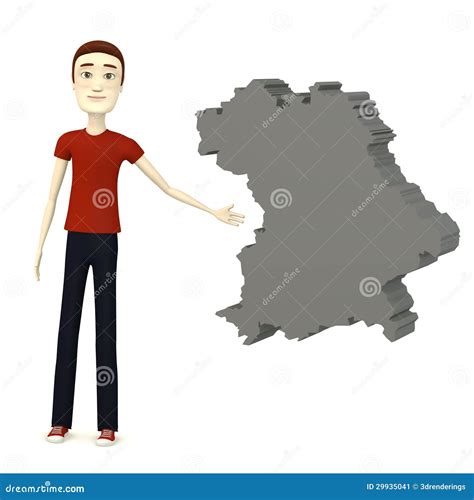 Hombre De La Historieta Con El Mapa De Alemania Stock de ilustración Ilustración de humano