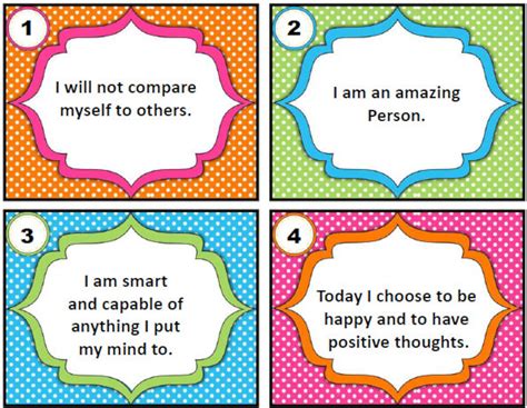 101 Printable Positive Affirmations For Children Self Help Etsy