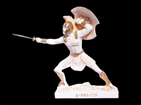 Achilles Statue With His Sword And Shield The Great Greek Etsy