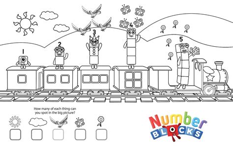Numberblocks On The Train Coloring Page Free Printable Coloring Pages