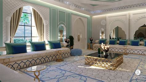 Woman Majlis Interior Design And Arabic Decoration In Abu Dhabi Villa