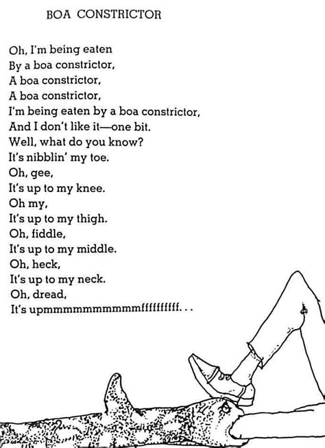 Boa Constrictor Shel Silverstein My Most Favorite Poem By Shel I