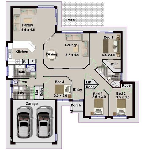 Bedroom House Plans Double Garage South Africa 109725