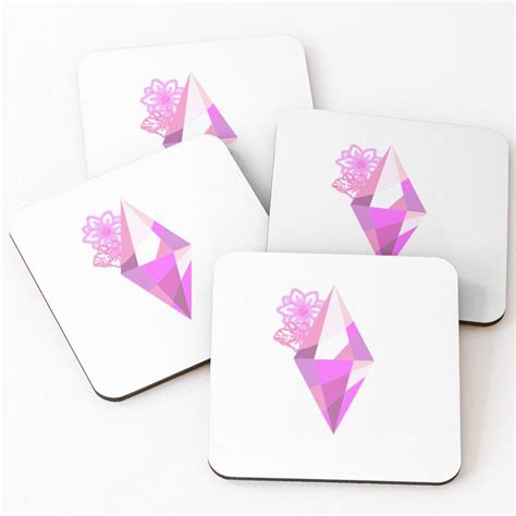 The Sims 4 Pink Plumbob Coasters Set Of 4 By Cvtrvs In 2022 Pink