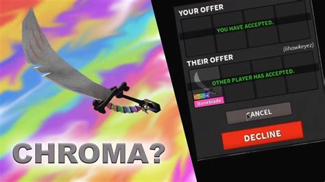 The roblox mm2 knife is offered here to help you. Roblox Free Chroma Boneblade Winner Godly Knife Giveaway ...