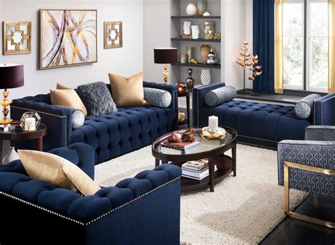 The deeper the colour, the richer and cosier the effect. Diana Sofa in 2020 | Blue couch living room, Blue living ...