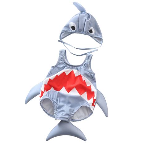 Cartoon Shark Badeanzug Bikini Bademode Strampler