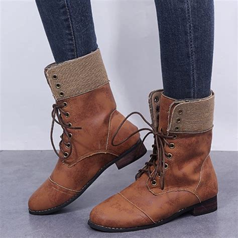 Lace Up Dress Boots Roselinlin