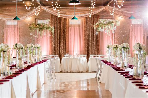 Reception Space For A Blush Pink And Red Wedding In Mt Clients Katy