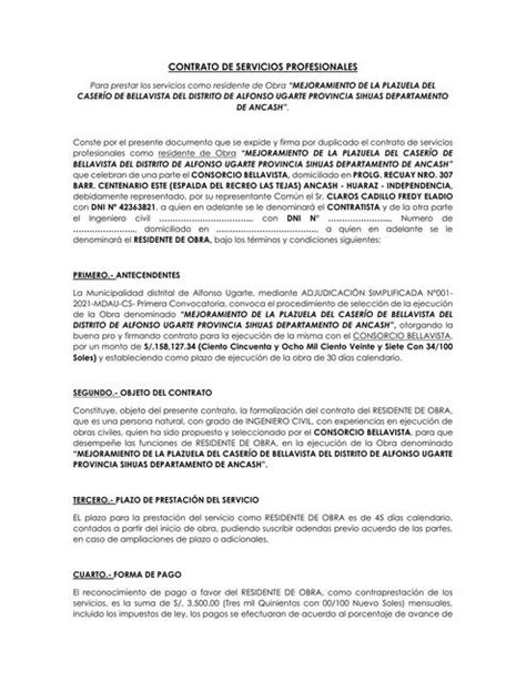 Contrato De Servicios Profesionales Marco Antonio Cabana Valverde Udocz