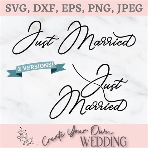Just Married Wedding Svg Just Married Digital File Married Etsy