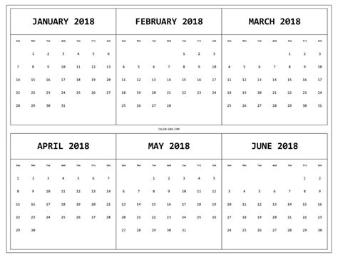 6 Month Calendar Example Calendar Printable