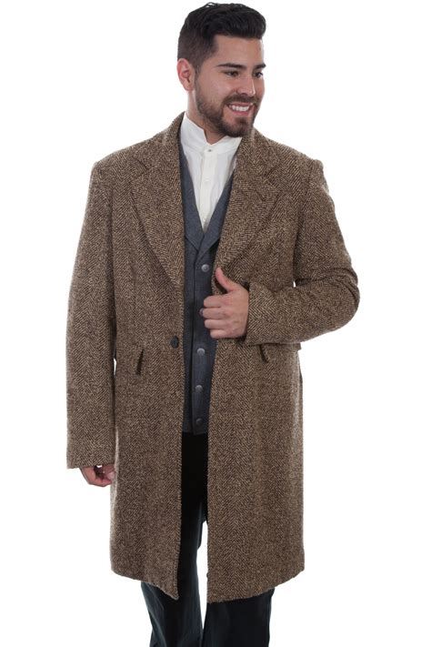 Wahmaker Mens Brown 100 Wool Herringbone Pile Coat The Western