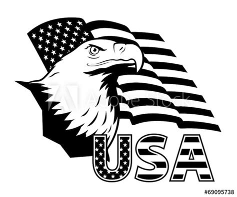 American Eagle Against Usa Flag Stock Vector Adobe Stock