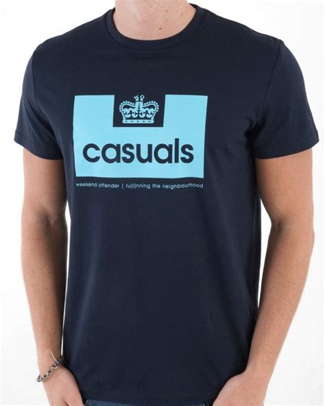 Weekend Offender Casuals T Shirt Navyblue 80s Casual Classics