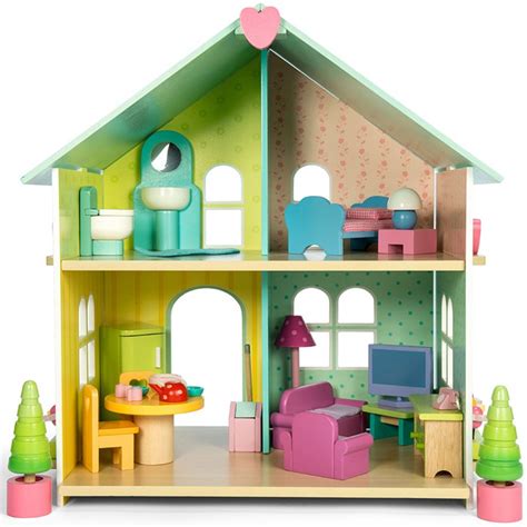 Casas de madera top es una web informativa enfocada al mercado de las casas y cabañas de madera. Casa de muñecas de madera con muebles Evergreen House - Le ...