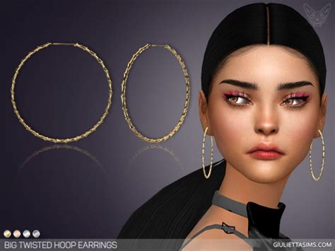 Giulietta Sims Big Twisted Hoops Sims 4 Downloads