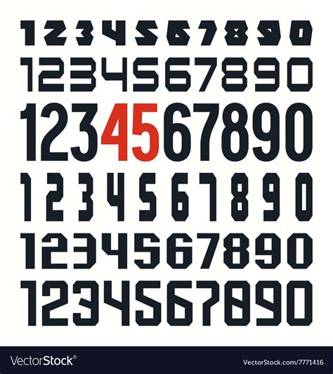 Set Of Sport Numbers Royalty Free Vector Image