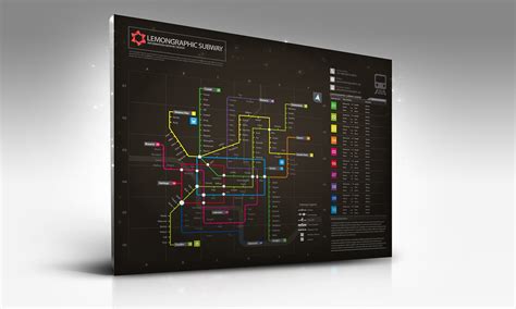 Information Graphic Neon Subway Map On Behance