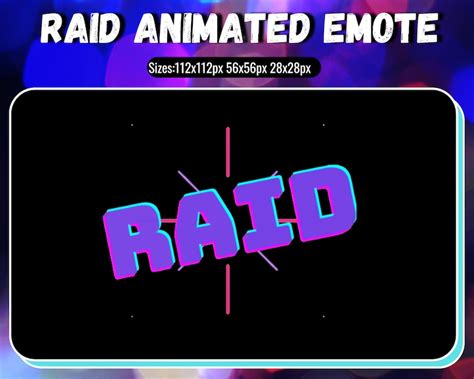 Raid Animated Emote For Your Twitch Stream Raid Emote Etsy Canada
