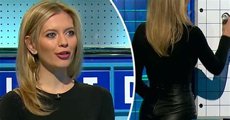 rachel riley shows off kinky side in racy black leather miniskirt while on countdown daily star