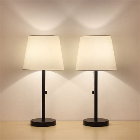 Haitral Bedside Table Lamps Set Of 2 Black And White