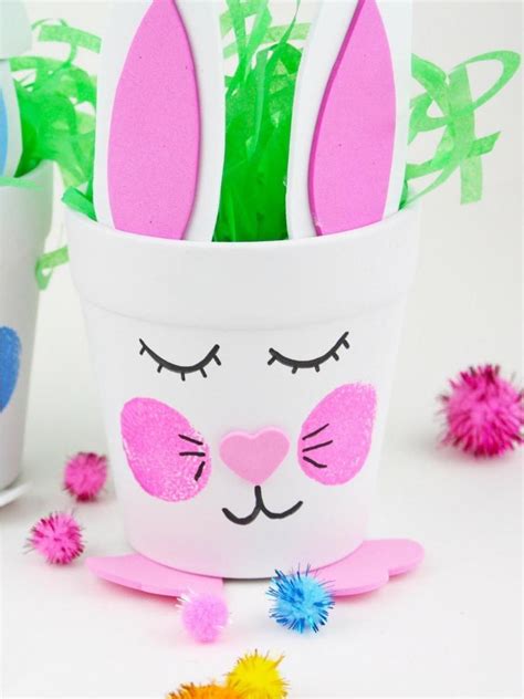 Easter Bunny Flower Pots Easter Flower Pots Easter Projects Easter