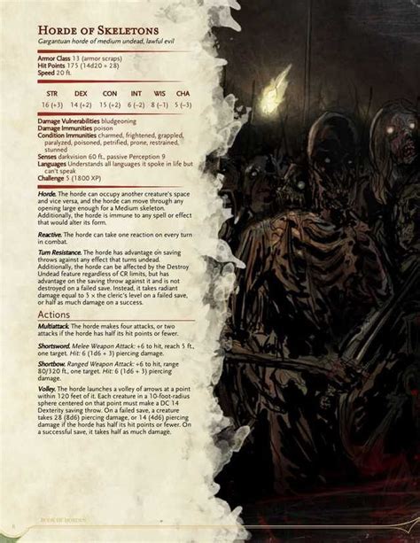 Horde Of Skeletons Dungeons And Dragons Rules Dnd Dragons Dungeons