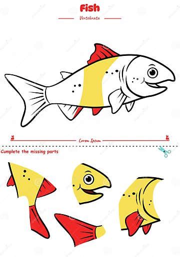 Cut And Paste Fish Ready For Print Stock Vector Illustration Of Ready