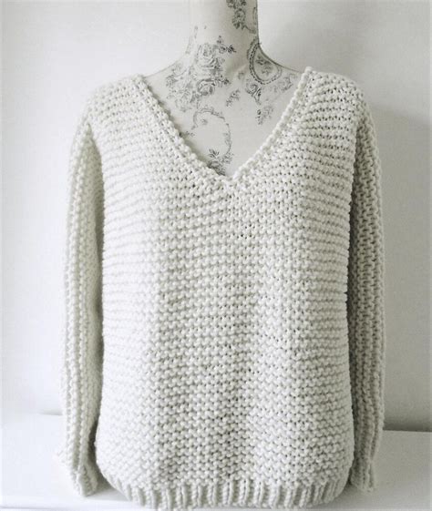 Bulky V Neck Sweater Knitting Pattern By Audrey Wilson Sweater