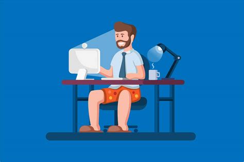 People Work From Home Man Work Remotely Graphic By Aryohadi