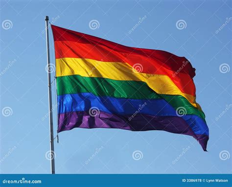 Rainbow Flag Stock Photo Image Of Blue Waving Colorful 3386978