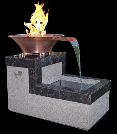 Copper Fire Bowl And Water Fountain Diamond Fire Glass Glass Fire
