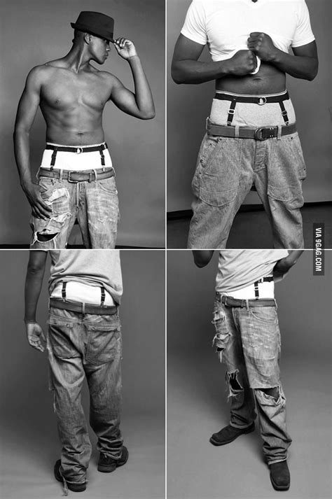 Mans pants fall down during photo session with female president. How to keep your baggy pants from falling down. - 9GAG