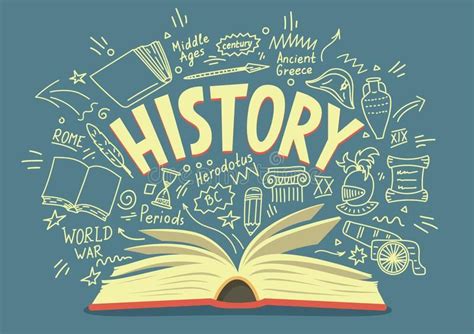 History Doodles With Lettering Stock Vector Illustration Of Concepts