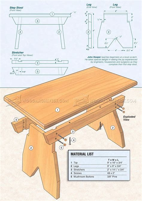 2391 Foot Stool Plans Furniture Plans Diy Wooden Projects Wooden