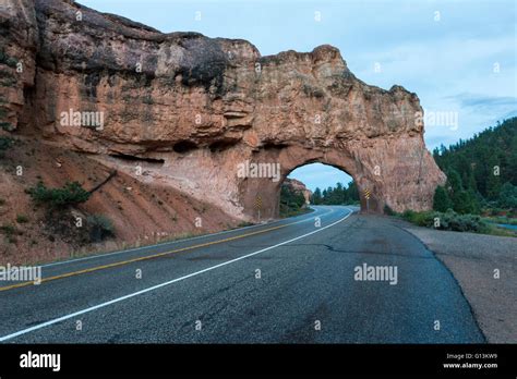 Red Canyon Tunnel On Scenic Byway 12 Stock Photo Alamy