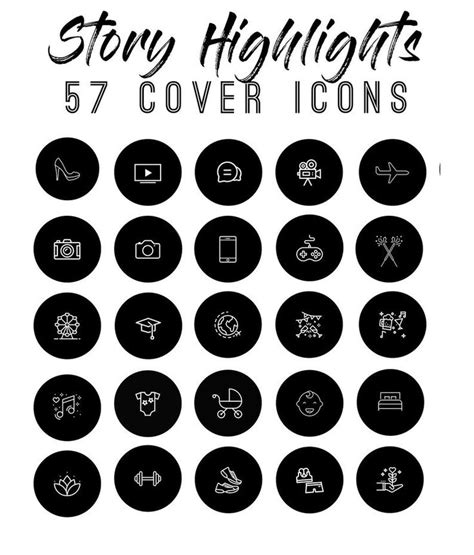 Instagram Story Highlights Icons Set Of 57 Instagram Icons Etsy