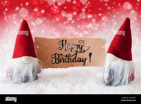 Santa Claus Red Hat Happy Birthday Red Background Stock Photo Alamy