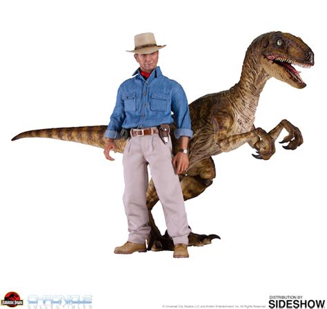 Chronicle Collectibles Jurassic Park Dr Alan Grant And Velociraptor