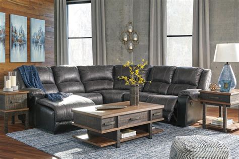 Nantahala 6 Piece Reclining Sectional In Slate By Ashley Furniture