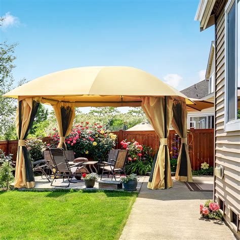 Quictent 12x12 Metal Gazebo Canopy With Mosquito Netting Sides Screened
