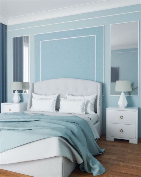 Classic Light Blue Bedroom In 2020 Light Blue Bedroom Blue Bedroom Decor Blue Bedroom Walls