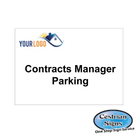Contracts Manager Parking Sign 600mm X 400mm Cestrian Signs