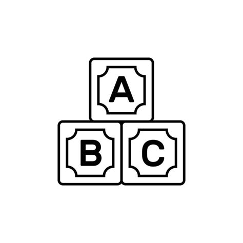 Abc Alphabet Blocks Vector Clipart Outline Stamp Drawing Illustrations