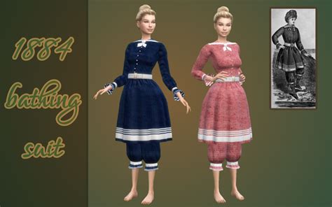 1884 Bathing Suit For Women Vintage Simstress On Patreon Sims 4