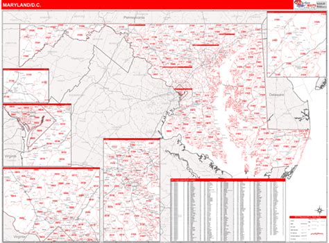 Zip Code Wall Map Of Oakland Md Zip Code Map Laminated Amazon Com My