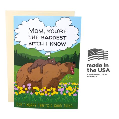 Funny Mothers Day Card Momma Bear Card Sleazy Greetings
