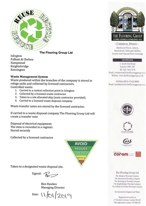 Waste Policy The Flooring Group